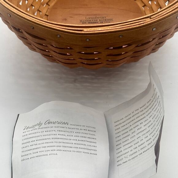 Longaberger basket wood inner engraved 2003 handmade woven company pamphlet - Picture 14 of 16